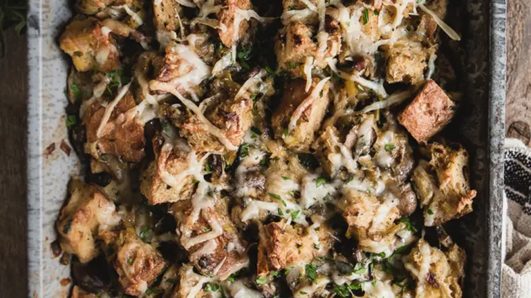 Mushroom & Leek Bread Pudding